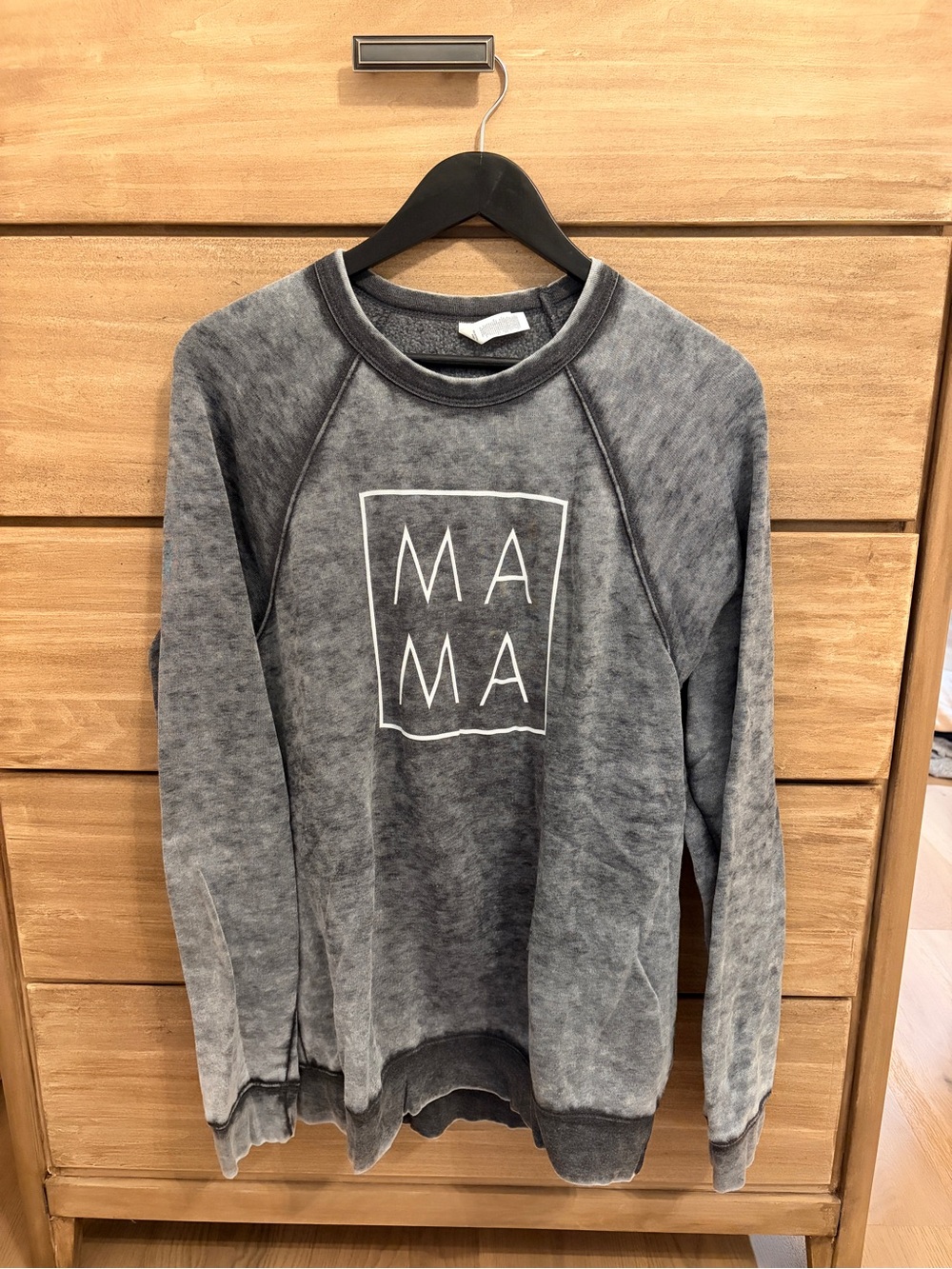 Washed Gray MAMA Graphic Crewneck Sweatshirt